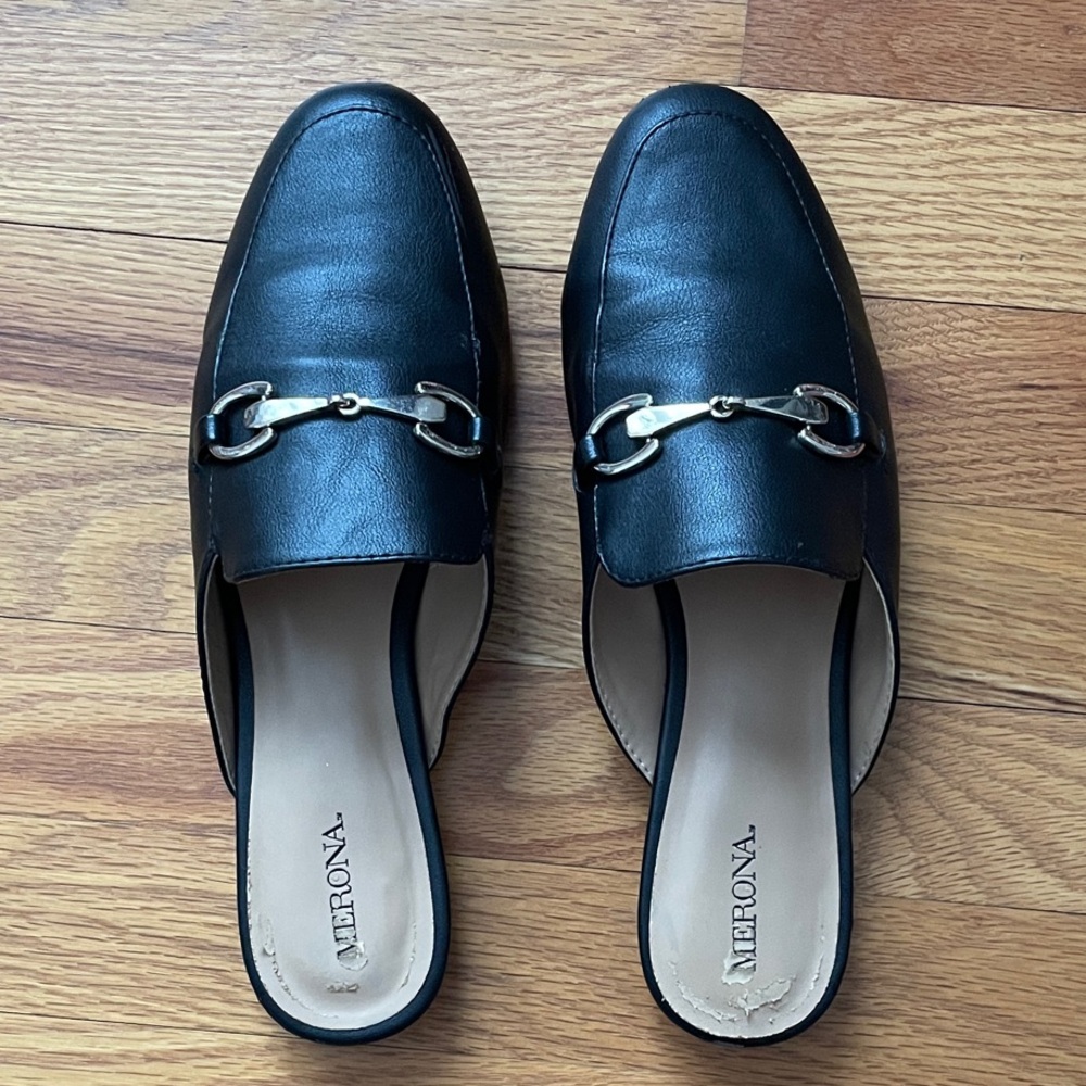 Black and Gold Mules